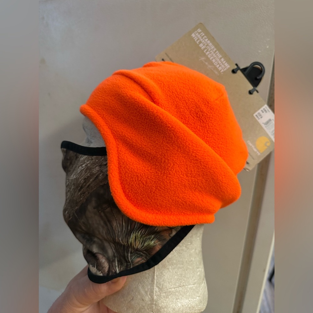 Carhartt Adult Fleece Hat with Camo Face Cover - Picture 3 of 4